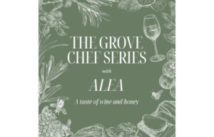 A green graphic that says The Grove Chef Series with Alea