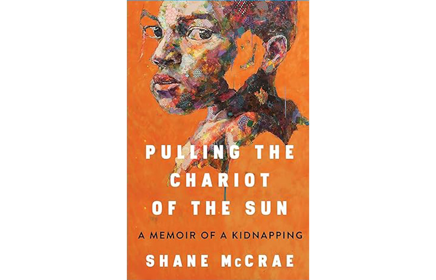 The book cover of Pulling the Chariot of the Sun by Shane McCrae. It is orange and has a watercolor painted boy.